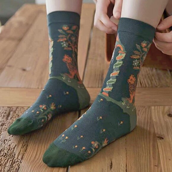 Colorful Cotton Socks 4 Pair Med - Picture 2 of 11